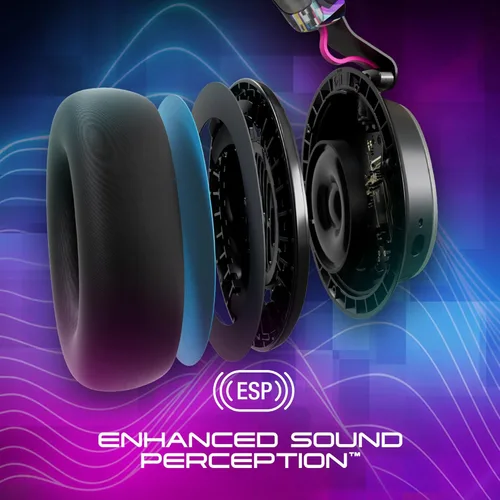 Vista 2 de Skullcandy PLYR - Auriculares para juegos con cable o inalámbrico para PC, Playstation, PS4, PS5, Xbox, Nintendo Switch - Negro Digi-Hype