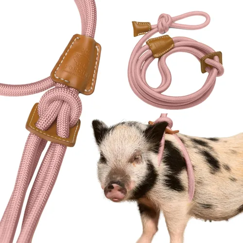 Vista 11 de PORCINE® Arnés y correa para mini cerdo (S/M) – Totalmente ajustable, correa de estilo infinito, arnés de paso, suministros de barriga, todo en uno