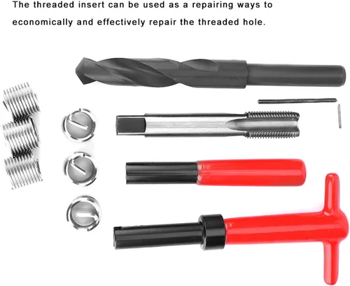 Vista 8 de Kit de reparación de roscas M16x1.5, kit de reparación de roscas de rosca, kit de reparación de roscas de rosca hembra de acero inoxidable, kit
