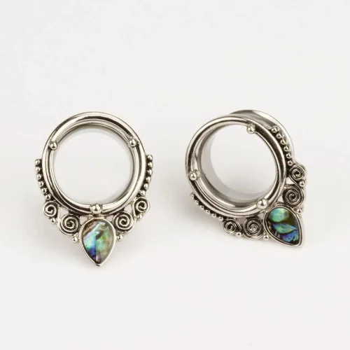Vista 3 de KUBOOZ(1 Pair Popular Sea-shell Stainless-steel Ear Plugs Tunnels Gauges Stretcher Piercings