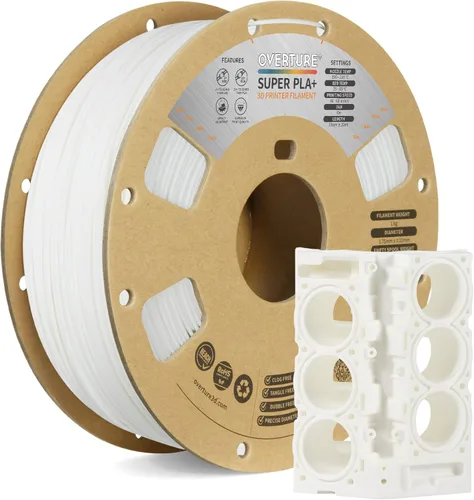 Vista 28 de OVERTURE Filamento Super PLA+ de 0.069 pulgadas, dureza mejorada PLA Plus, filamento de impresora 3D de dureza profesional de 2.2 libras, alta