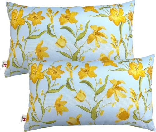Paquete de 2 almohadas lumbares para patio, 12 x 20 pulgadas, resistentes a la decoloración, impermeables, para exteriores, con interiores, cojines