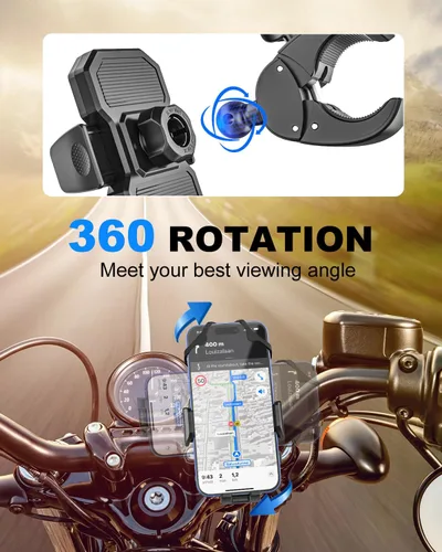 Vista 4 de Soporte de teléfono para bicicleta a prueba de golpes para cochecito, motocicleta, cochecito de bebé, carrito de compras, scooter, ebike, bicicleta