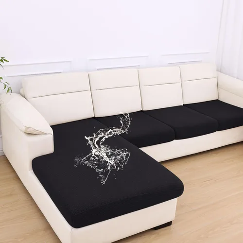 Vista 66 de hyha - Fundas de cojín impermeables para sofá modular, fundas de cojín de sofá en forma de L, tela jacquard gruesa, funda de diván con parte Beige