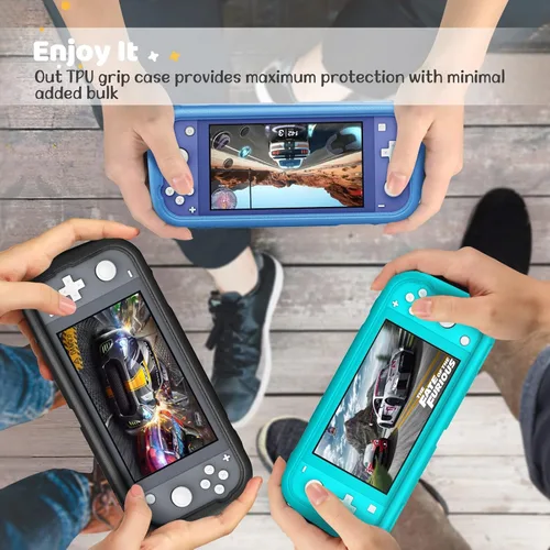 Vista 9 de Fintie Kids Case for Nintendo Switch Lite 2019 with Game Card Slots - [Ultralight] Shockproof Protective Cover with Ergonomic Grip, Kids Friendly