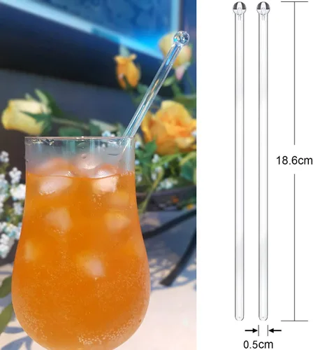 Vista 2 de Ronda superior Swizzle Sticks agitador desechable plástico cristal Swizzle Sticks Clear 100 piezas