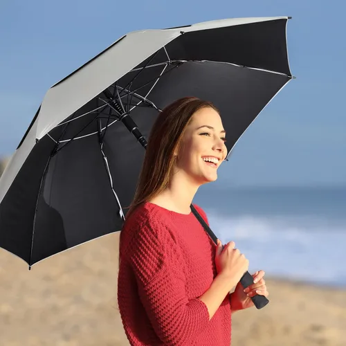 Vista 2 de G4Free Paraguas de golf con protección UV de 47/54/62/68 pulgadas, con apertura automática, doble toldo con ventilación de gran tamaño, extra