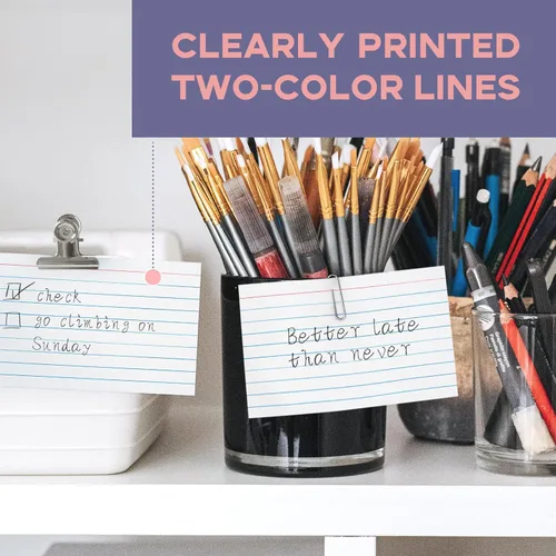 Vista 5 de Goefun - 300 tarjetas de índice con rayas de 3 x 5 pulgadas, tarjetas de notas con rayas blancas de 3 x 5 para estudiar, tomar notas y lista