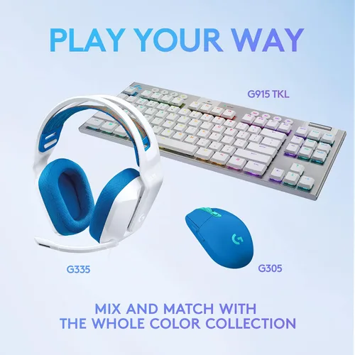 Vista 8 de Logitech G335 - Auriculares con cable para videojuegos, micrófono abatible, conector de audio de 3.5 mm, almohadillas de espuma viscoelástica