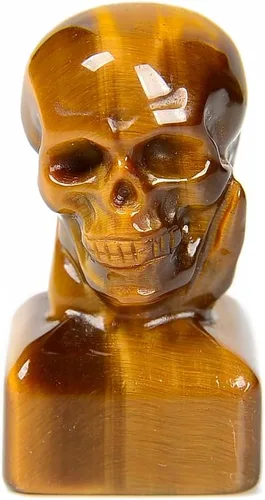 Vista 4 de Teclas de visualización personalizables hechas a mano con calavera de ojo de tigre, teclas de teclado para juegos de computadora para teclados