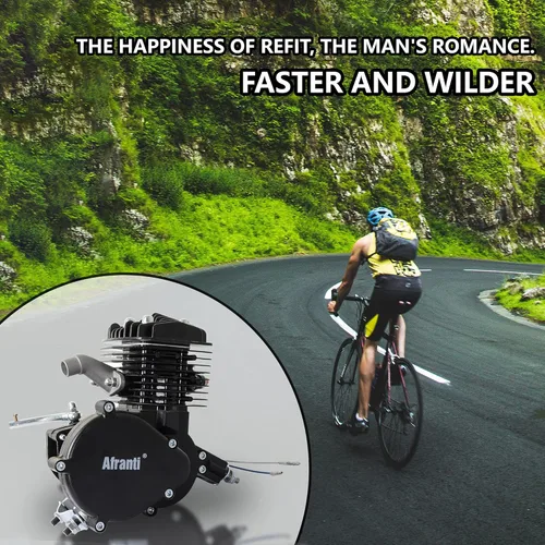 Vista 2 de Kit de motor de bicicleta de 80 cc, kit de motor de bicicleta motorizado de 2 tiempos, kit de motor de gasolina para la mayoría de bicicletas de 26