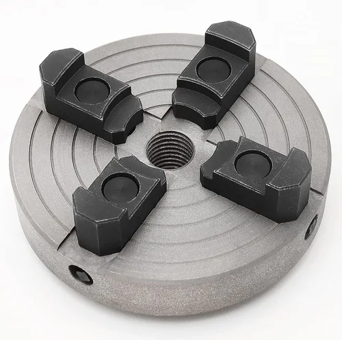 Vista 2 de Torno de madera Chuck 4 mandíbulas Chuck 6 pulgadas torno portabrocas para torneado de madera 1 pulgada x 8 TPI rosca Tornos para carpintería