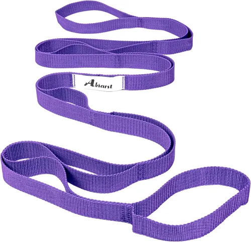 Vista 7 de Abiarst - Correa elástica para yoga para terapia física, banda elástica de 10 bucles no elástica para pilates, flexibilidad, ejercicio y gimnasia