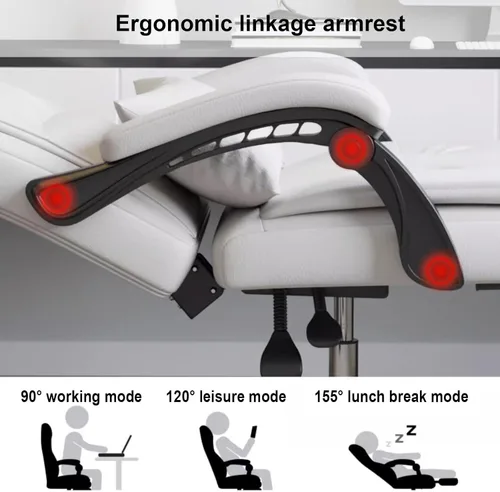 Vista 5 de Executive Office Chair with Foot Rest Big and Tall Executive Home Office Desk Chair Ergonomic Office Chair High Back Computer Desk Chair with Black