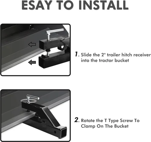 Vista 4 de Enganche de cubo para tractor, EBESTTECH 1 pieza de abrazadera para receptor de enganche de remolque 2" con adaptador de montaje de bola Compatible
