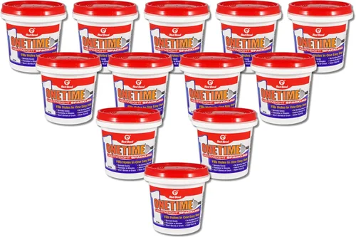 Vista 16 de Red Devil 0544 ONETIME Masilla Ligera para Reparación de Paredes, Masilla para Agujeros en Paneles de Yeso, 1 Cuarto de Galón, Blanco, Fabricado