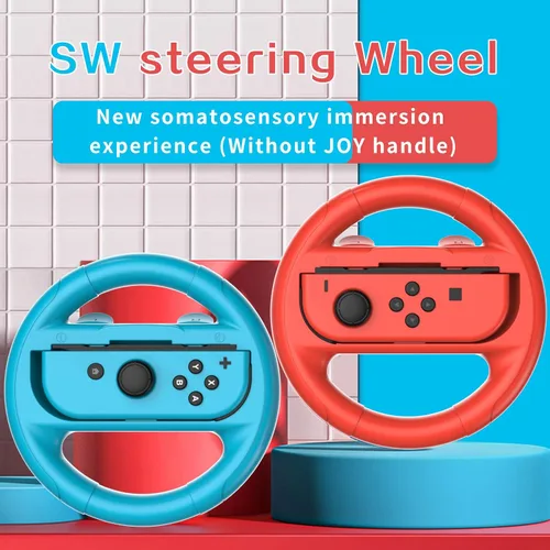 Vista 4 de TIZOPO 4 PCS Steering Wheel Compatible for Nintendo Switch Wheel, Family Sports Party Pack Accessories Compatible with Switch JoyCon Controllers