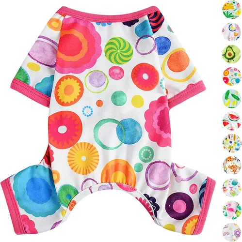 Vista 8 de Pijamas para perros de primavera y verano, ropa para perros pequeños y niñas – Niños – Perros de tamaño mediano, ropa suave y elástica