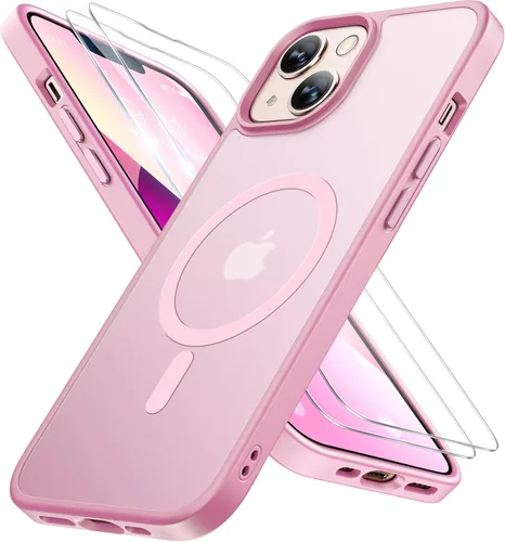Vista 66 de Miracase - Funda magnética para iPhone 13 de 6.1 pulgadas (compatible con MagSafe) (con 2 protectores de pantalla), protección de grado militar