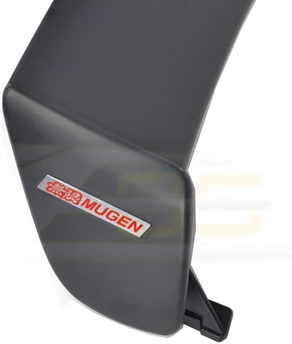 Vista 4 de Para Honda Civic 2Dr Coupé 1996-2000 Mugen Style JDM ABS imprimación de plástico ABS negro tapa trasera alerón con emblema rojo Mugen