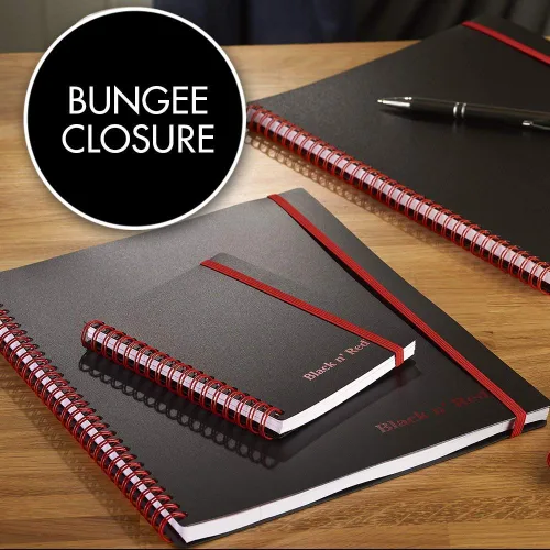 Vista 6 de Black n' Red Twin Wire Poly Cover Notebook, 8-1/4 x 5-7/8 inches, Black/Red, 70 Ruled Sheets (C67009) (5) Encuadernación desconocida