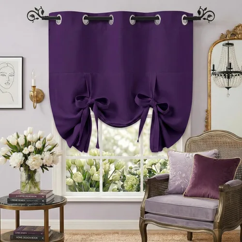 Vista 18 de Pony Dance Cenefa Enrollable Beige - Cenefa de Ventana para Cocina Cortina Enrollable con Ojales para Decoración del Hogar Cenefa Ajustable, 42''An