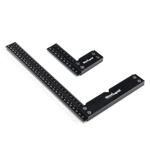 Vista 15 de Regla cuadrada de precisión para medición y marcado - Herramienta de enmarcado de acero y aluminio para uso profesional en carpintería (100mm)
