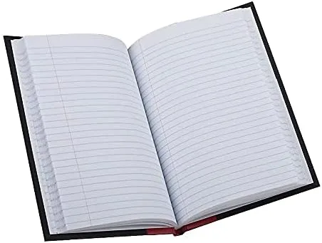 Vista 2 de Libro diarioLibro de cuentas, tapa rojanegra, 144 páginas, 5 14 x 7 78, Negro