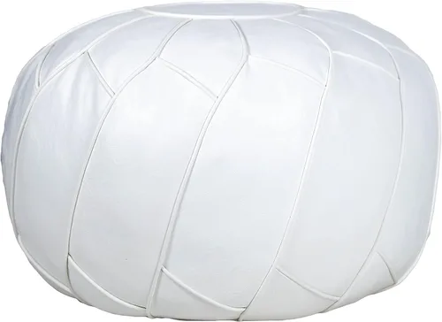 Moderner Puf de piel sintética otomana sin relleno, reposapiés marroquí, cojín para reposapiés, solución de almacenamiento, color marrón natural