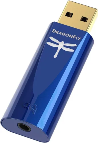 Vista 2 de AudioQuest Dragonfly Cobalt USB Convertidor digital a analógico con interconexión de audio Evergreen de 3.3 ft