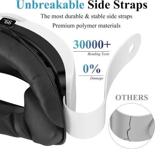 Vista 4 de JHZWD Battery Head Strap Compatible with Meta Quest 3, 6000mAh Elite Strap Replacement for Enhanced Comfort and Play Time, Adjustable Headstrap with