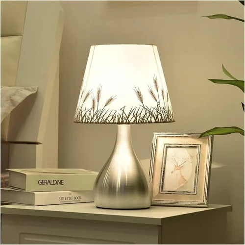 Vista 3 de Lámpara de mesita de noche, estilos para dormitorio, lámpara de mesa romántica, cálida luz de noche, sala de estar, sala de estudio, lampara