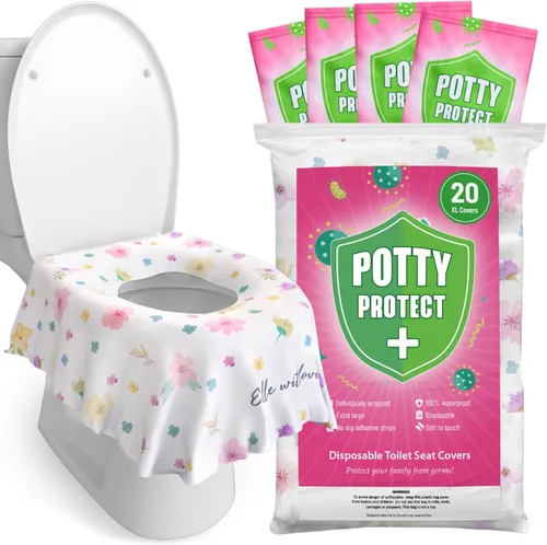 Eli with Love Paquete de 20 fundas desechables extra grandes para asiento de inodoro (floral) - Fundas de inodoro para niños pequeños para cobertura