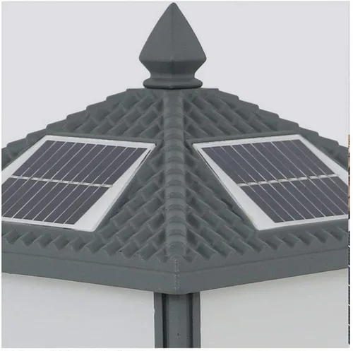 Vista 6 de Luces de poste al aire libre, luz solar para poste de villa de jardín, luz de puerta al aire libre, impermeable, luz de pared para el hogar, luz LED