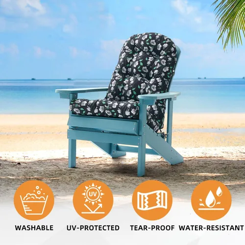 Vista 6 de Adirondack - Cojín para silla mecedora, cojines de respaldo alto para patio, almohada impermeable y sólida, almohadillas para interiores