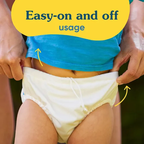 Vista 7 de Charlie Banana Pañal de natación reutilizable, lavable, cordón ajustable para bebés y niñas, ajuste impermeable suave y cómodo para evitar fugas