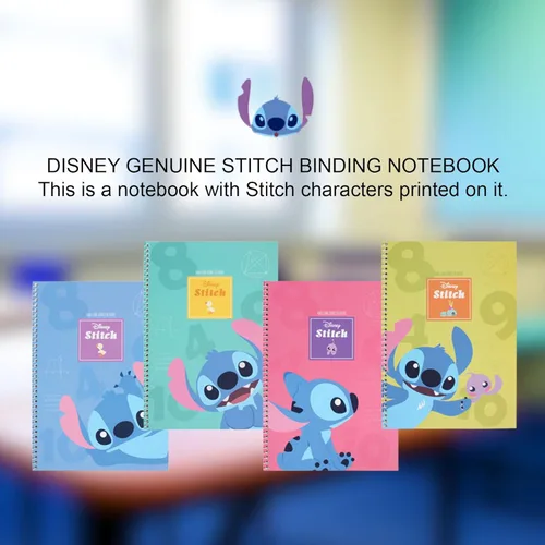 Vista 3 de Stitch Half Line Spring Note - Cute 26 x 18.8 cm (10.2 x 7.4 in) Spiral Bound Notebook with Unique Half-Lined Pages, Durable Hardcover, Ideal for