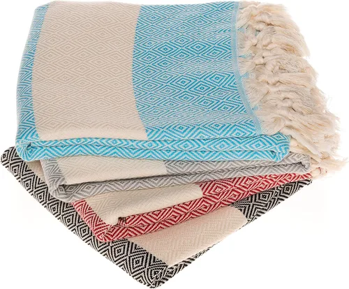 Clotho Juego de 4 toallas turcas de gran tamaño para baño y piscina, 100% algodón de 39 x 70 pulgadas, grandes, absorbentes, de secado rápido,