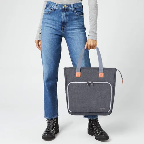 Vista 7 de LUXJA Bolsa de tejido de punto, bolsa de almacenamiento de hilo para llevar proyectos, agujas de tejer, ganchos de ganchillo y otros accesorios, gris
