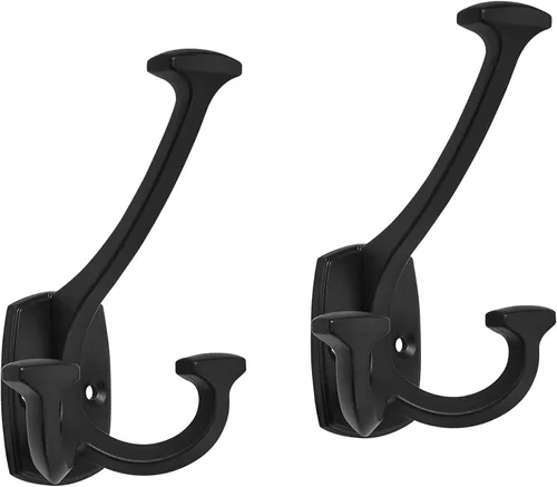 Vista 4 de Ganchos de Bronce Champán Grandes Montados en la Pared, Decorativos, de Acabado Sólido, de Doble Cara, Resistente, para Colgar Abrigos, Batas