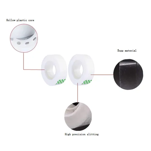 Vista 4 de Rollos de repuesto de cinta transparente para dispensador, cinta transparente, 12 rollos, núcleo de 1 pulgada, 3/4 pulgadas x 900 pulgadas