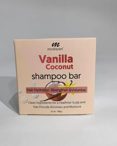 Vista 6 de Barra de champú de coco y vainilla, cuidado natural del cabello, suavidad sedosa y nutrición, fortalece el cabello y da volumen, sin parabenos