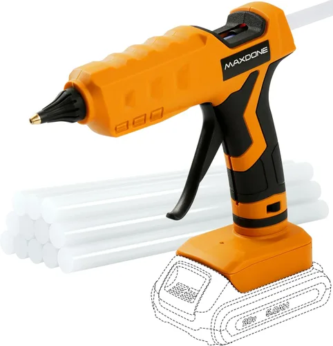 Pistola de pegamento caliente inalámbrica de 100 W para batería DeWalt de 20 V MAX (solo herramienta), pistola de pegamento inalámbrica de tamaño