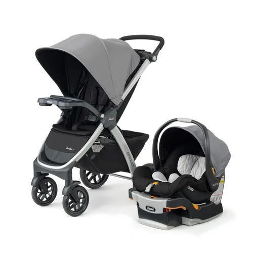 Vista 22 de Sistema de viaje Chicco Bravo 3 en 1 Trio, cochecito Bravo Quick-Fold con asiento de automóvil infantil KeyFit 30 y base, combo de asiento