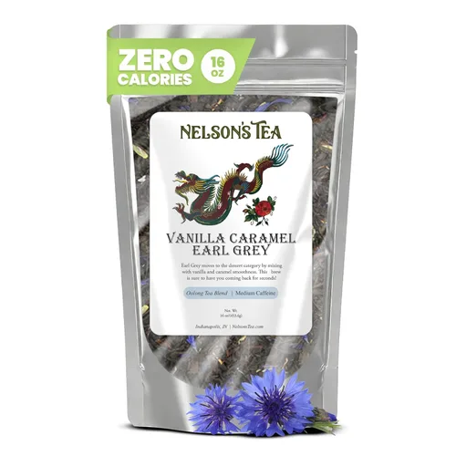Vista 16 de Nelson's Tea - Un retrato de Earl Grey - Té negro de hojas sueltas - Té negro, pétalos de aciano, sabor bergamota - 2 oz.