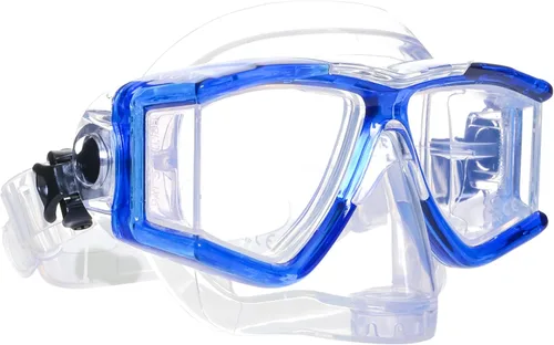 Vista 13 de EVO Hammerhead+ - Máscara de buceo panorámico de 4 lentes con válvula de purga, buceo libre, esnórquel, máscara de buceo para hombres y mujeres