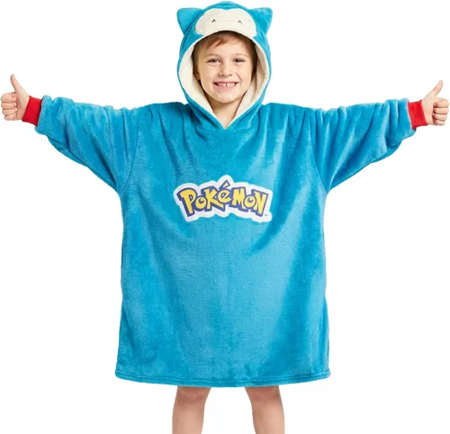 Vista 7 de Sudadera con capucha y manta de Pokémon para niños y adolescentes, sudadera con capucha extragrande de forro polar portátil, manta con capucha