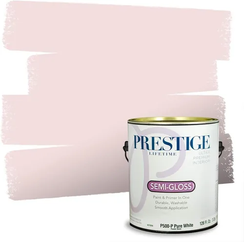 Vista 158 de Prestige Paints E100-T-SW6591 Pintura exterior e imprimación en uno, 1 galón, plano, combinación comparable de Sherwin Williams Amaryllis, 1 galón