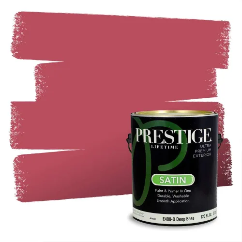 Vista 50 de Prestige Paints Pintura exterior e imprimación en uno, 1 galón, plano, coincidencia comparable de Valspar* Amber Rose*