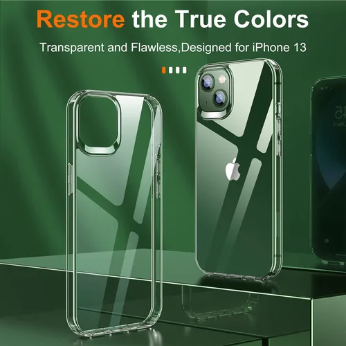 Vista 2 de UniqueMe 𝟮𝟬𝟮𝟮 𝙐𝙥𝙜𝙧𝙖𝙙𝙚𝙙 5 in 1 Designed for iPhone 13 Case 6.1 inch with 2 Pack Tempered Glass Screen Protector + 2 Pack Camera Lens Protector,Case